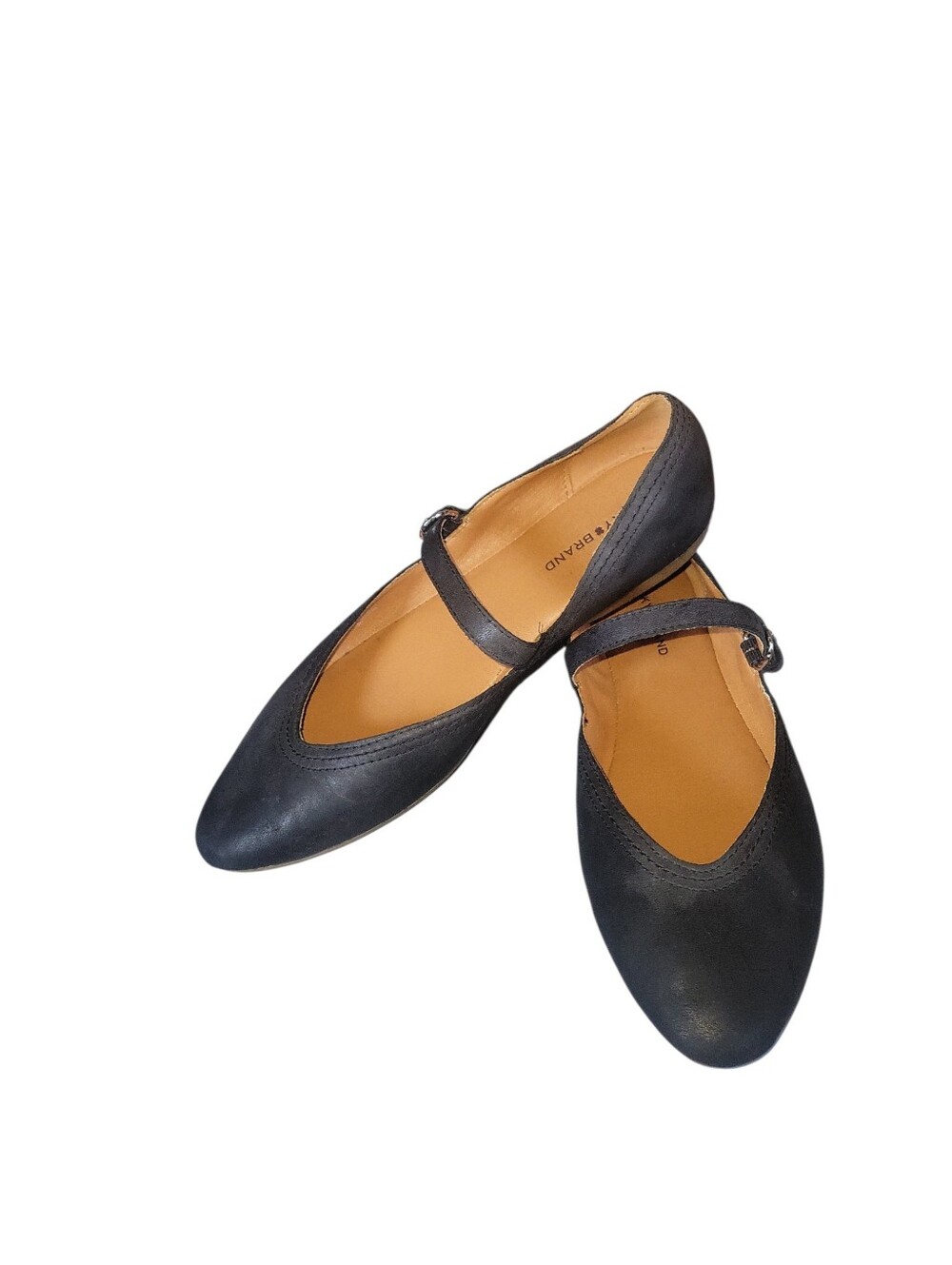 Lucky Brand Soft Black Mary Jane Flats Comfort  Adjustable Buckle Strap Sz 8.5M
